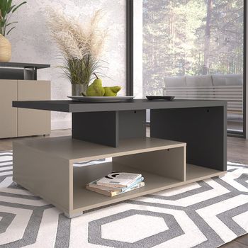 Mesa de centro paneles laminados topo y antracita