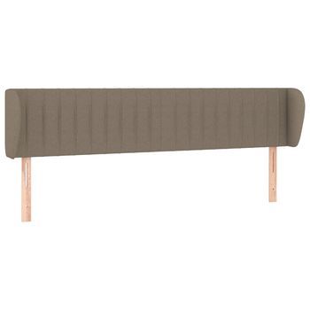 Cabecero | Panel De Cabecero | Decoración De Pared De Tela Gris Taupe 203x23x78/88 Cm