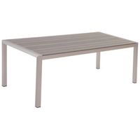 mesa de comedor de metal gris plateado 180 x 90 cm 6 personas vernio