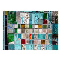 papel pintado 3d - sapphire stained glass 350x245 cm