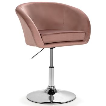 Costway Silla de Bar de Terciopelo Giratoria Taburete de Ocio de Respaldo Ajustable en Altura con Esponja Elástica 61 x 52 x 72-86 cm