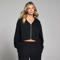 sudadera con capucha y cremallera lifestyle para mujer de mp - negro lavado - m