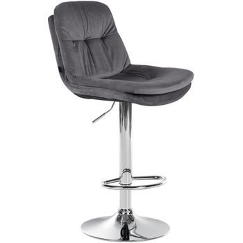 Taburete De Bar De Terciopelo Laurel Gris Oscuro 54x46x94 Cm Clp