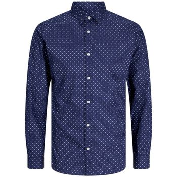 Jack & Jones Camisa manga larga 12260131 JJJOE PRINT SHIRT LS AW24 NAVY BLAZER DITSY AOP para hombre