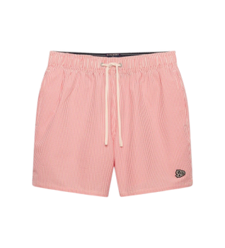 Superdry para hombre. M3010261A Bañador Seer Sucker 15 coral (M), Beachwear, Poliéster Reciclado