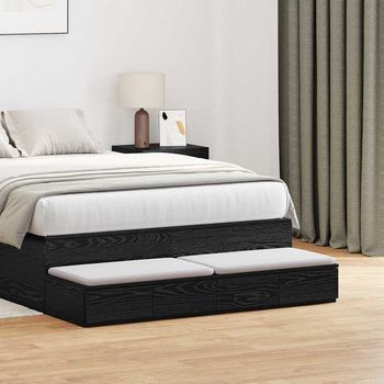 Vidaxl Cajones De Cama Roble Negro 120 X 36,5 X 16,5 Cm