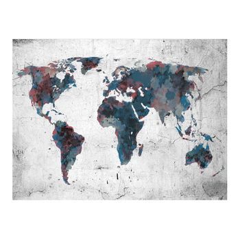 Papel Pintado 3d - World Map On The Wall (250x193 Cm)