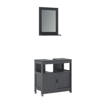 Conjunto De Muebles De Baño Vilda Gris 2 Partes Vicco
