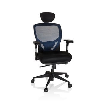 Silla De Oficina, Ergonómica Para Ordenador Venus Base Tela / Tejido De Malla Azul/negro