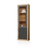 vitrina alta de salon con gran capacidad 1932 cm nuka cambria - grafito 60 x 1932 x 346 cm