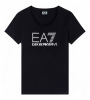 ea7 para mujer 7w000536af10373 camiseta logo series negro l blanco casual algodon manga corta