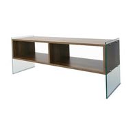 mesa tv100 tablero de aglomerado rechapado en melamina color nogal h35