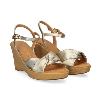 Unisa Sandalias Cuña Mujer - Plata Talla 40