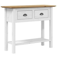mesa consola  mesa de entrada  mesa auxiliar bodo madera maciza de pino marron 90x345x73 cm
