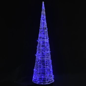 Cono De Luz Led De Pirámide Decorativo Acrílico Azul 120 Cm Vidaxl
