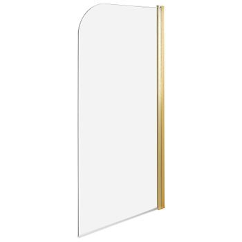 Mampara De Ducha Minimalista De Vidrio Templado Transparente Ajustable Dorado 140 X 70 Cm Lapan