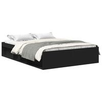 estructura de cama doble sin colchon negro 135x190 cm vidaxl