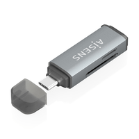 lector tarjetas aisens sd micro sd mmc rs-mmc mmc micro usbc gris