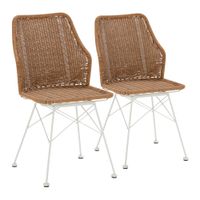 pack 2 sillas de comedor o jardin ratanblanco