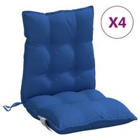 cojines para silla respaldo bajo 4 uds tela oxford azul real vidaxl
