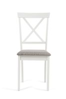 epsom white dining chairs with fabric seats - oak and white