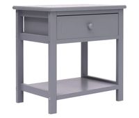 vidaxl mesita de noche madera de paulownia gris 40x29x42 cm