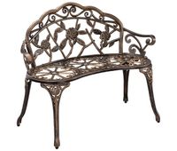 banco para jardin 2 plazas hierro fundido 100x54x80cm bronce casapro