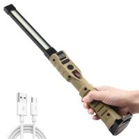 linterna led de trabajo plegable cob xpe linterna de mano con bateria integrada lampara de inspeccion de coche de emergencia estroboscopica sos roja