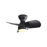 mini ventilador de techo led 3 palas mando negro 58 cm