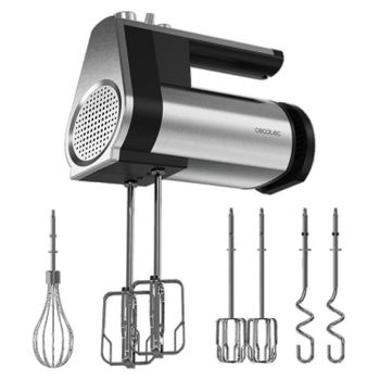 Cecotec PowerTwist 500 Full Steel Batidora de Varillas con 3 Accesorios 500W Negro