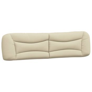 Cabecero De Cama Acolchado Tela Crema 200 Cm