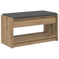 banco para zapatos con cojin roble artisan 83 x 38 x 45 cm vidaxl
