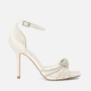 Dune London Morella Embellished Satin Heeled Sandals - UK 8