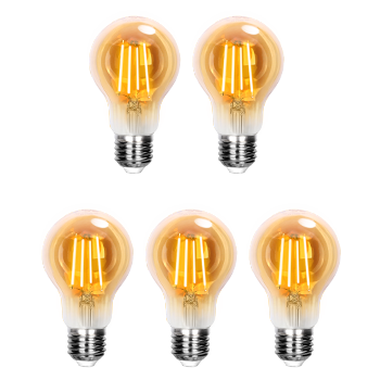 Aigostar Bombilla LED E27 Vintage Retro Vintage 6W (Equivalente a 47W), Blanco Cálido 2200K, 600 Lúmenes, Ángulo de Apertura: 360°, CRI＞80, No Regulable, 5 Unidades