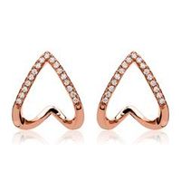 pendientes plata 925 oro rosado ip circonita
