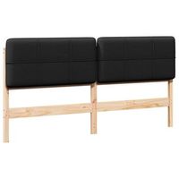 cabecero tapizado marron y negro 180 cm madera de pino macizo vidaxl
