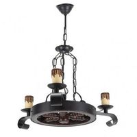 fabrilamp lampara rustica rueda 3xe27 marron regx51x51 cm