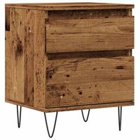 mesita de noche - mesilla madera ingenieria madera envejecida 40x35x50 cm mc4856