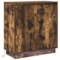 aparador led roble ahumado 71 x 345 x 75 cm vidaxl