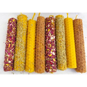 KIT ESPECIAL VELAS DE MIEL HECHAS A MANO CON CERA CERTIFICADA DE ABEJA YA-DECOREGALOS