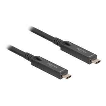 Cable USB-C óptico activo DeLOCK 84258 15 m USB 3.2 Gen 2 10 Gbit/s Negro
