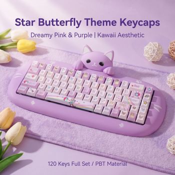 Nuevas teclas PBT de 120 teclas, juego de teclas PBT con perfil Cherry, sublimación de tinta en 5 lados, antideslumbrantes, compatibles con teclados 61-108