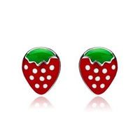 pendientes de fresa plata 925