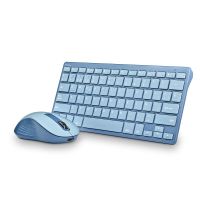 ngs fantasy kit teclado  raton multifuncion recargables y silenciosos 12 teclas multimedia azul