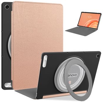 Funda de Cuero PU para Tablet Lenovo Tab Plus Gen 2 (TB355FU) de 12.1 Pulgadas, Plegable en Tres Partes, Carcasa Rígida Protectora a Prueba de Golpes