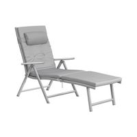 tumbona plegable aluminio inoxidable gris