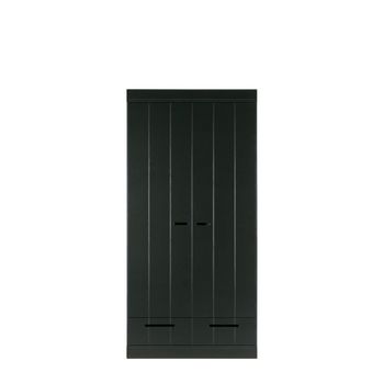 Armario con 2 puertas y 2 cajones en madera negra