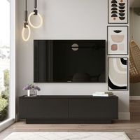 mueble de tv sorata 2 puertas abatibles negro 382x140x355 cm