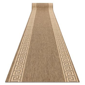 Alfombra De Pasillo Sizal Floorlux Modelo 20014 Color Café/color Maí 100x370 Cm