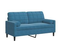 vidaxl sofa de 2 plazas con cojines terciopelo azul 140 cm